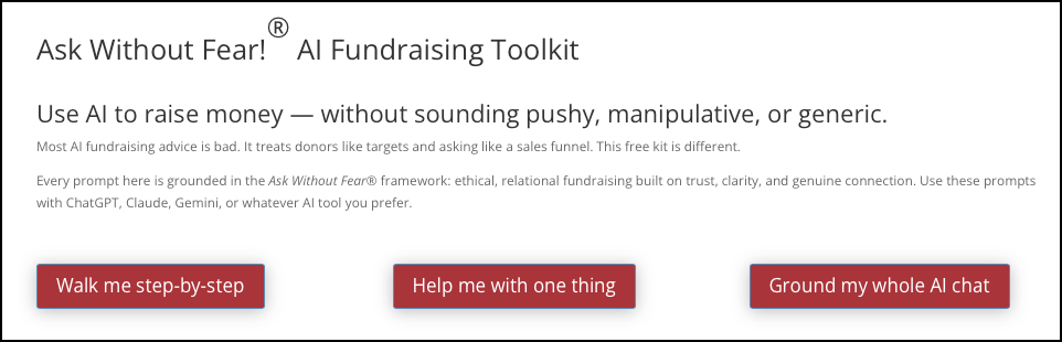 Ask Without Fear!® AI Fundraising Toolkit
